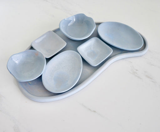 POWDER BLUE AMOEBA SEDER SET