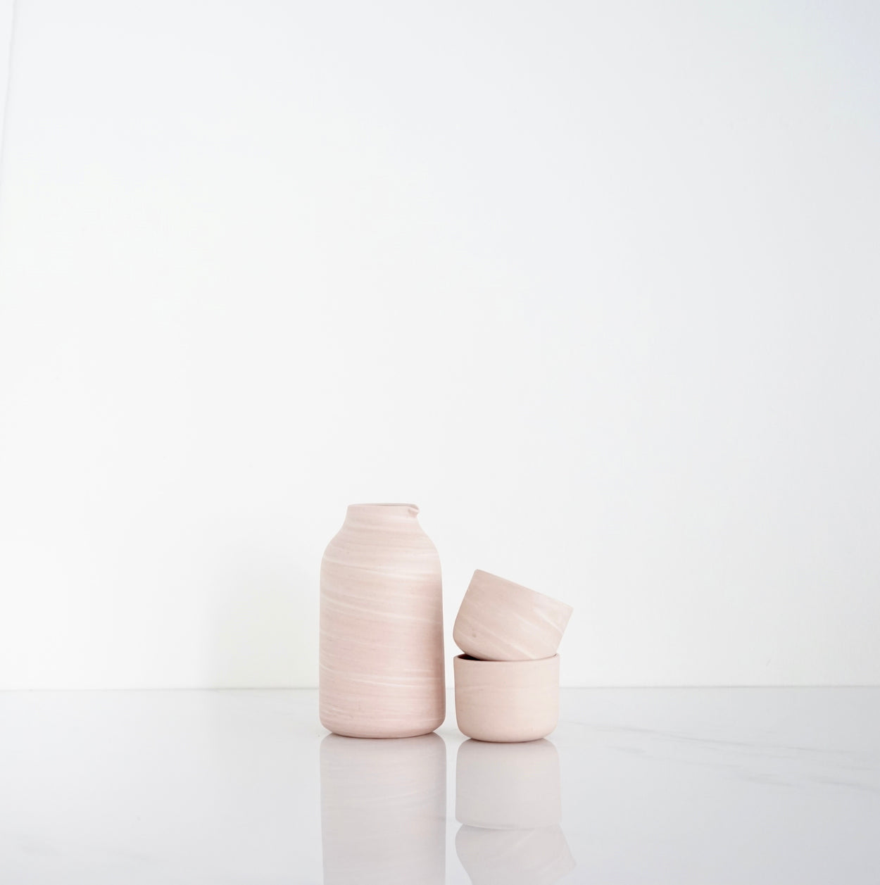 Ren•Vois Blush Marble Sake Set