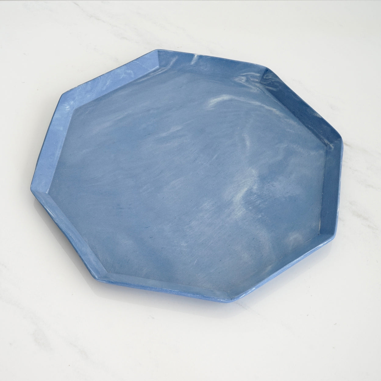 INDIGO MARBLE OCTAGON SEDER SET