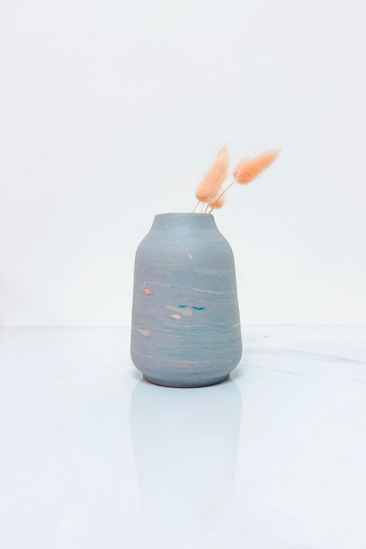 Denim Mixed Marble Vase
