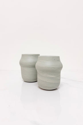 SET OF 2 SAGE MARBLE TUMBLERS