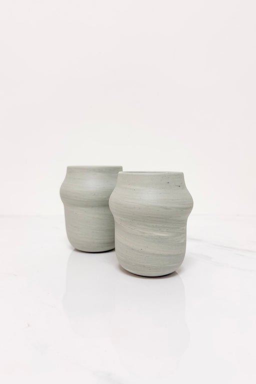 SET OF 2 SAGE MARBLE TUMBLERS