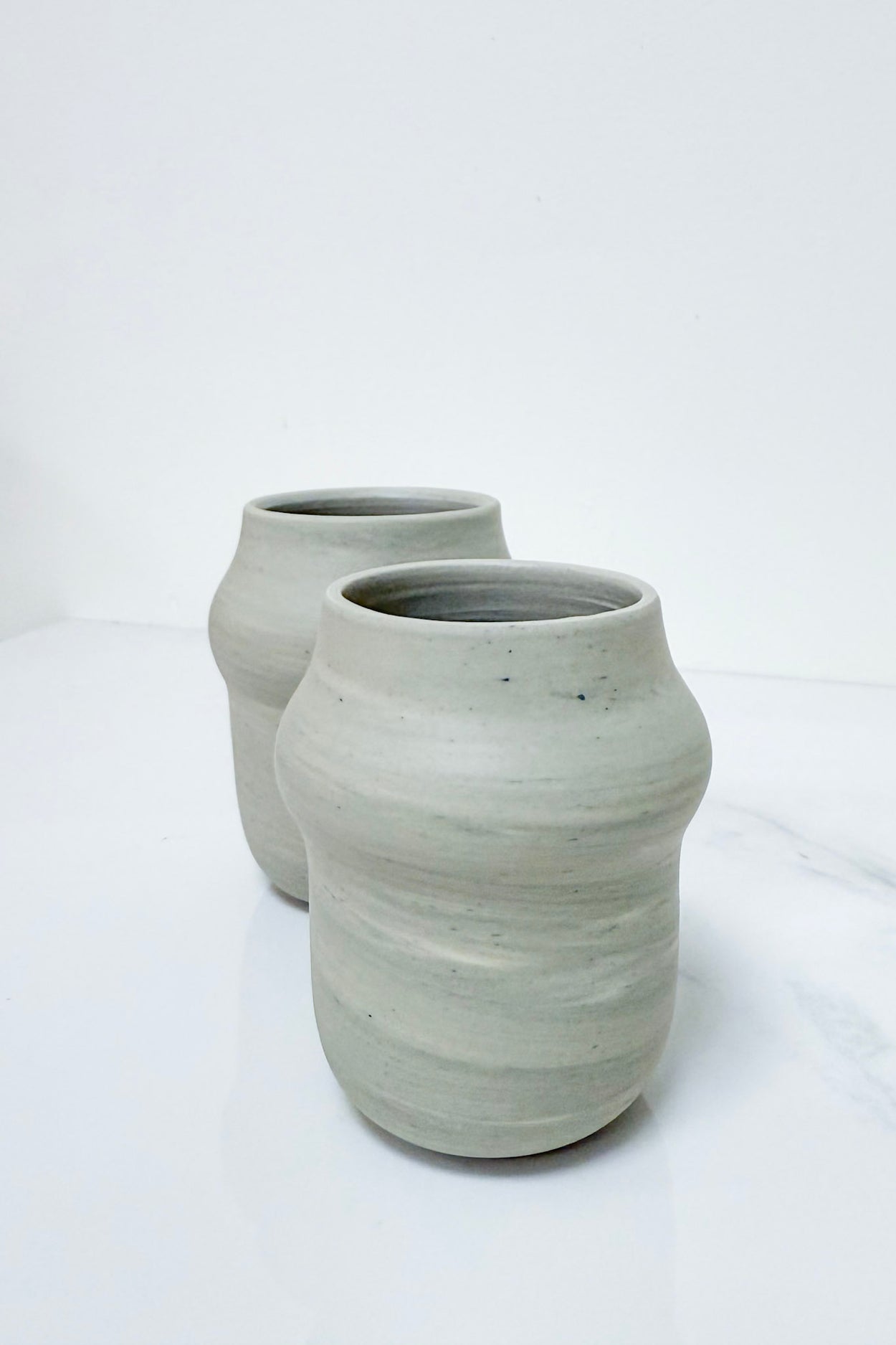 SET OF 2 SAGE MARBLE TUMBLERS