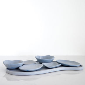 POWDER BLUE AMOEBA SEDER SET