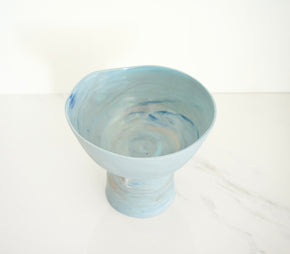 Ren Vois Denim Mixed Marble Pedestal Bowl