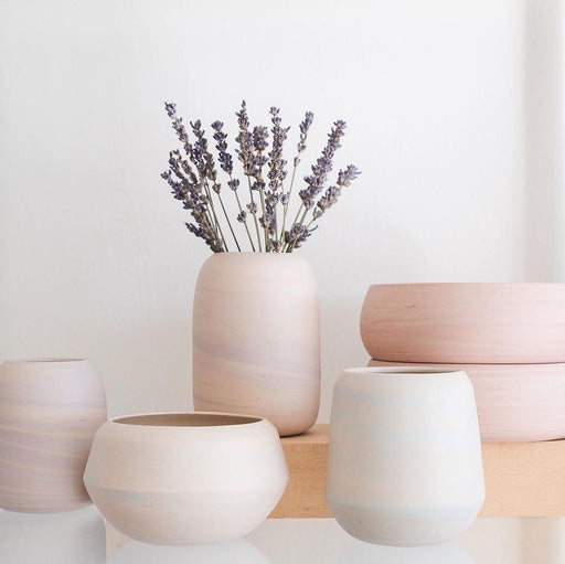 porcelain marbled handmade vases